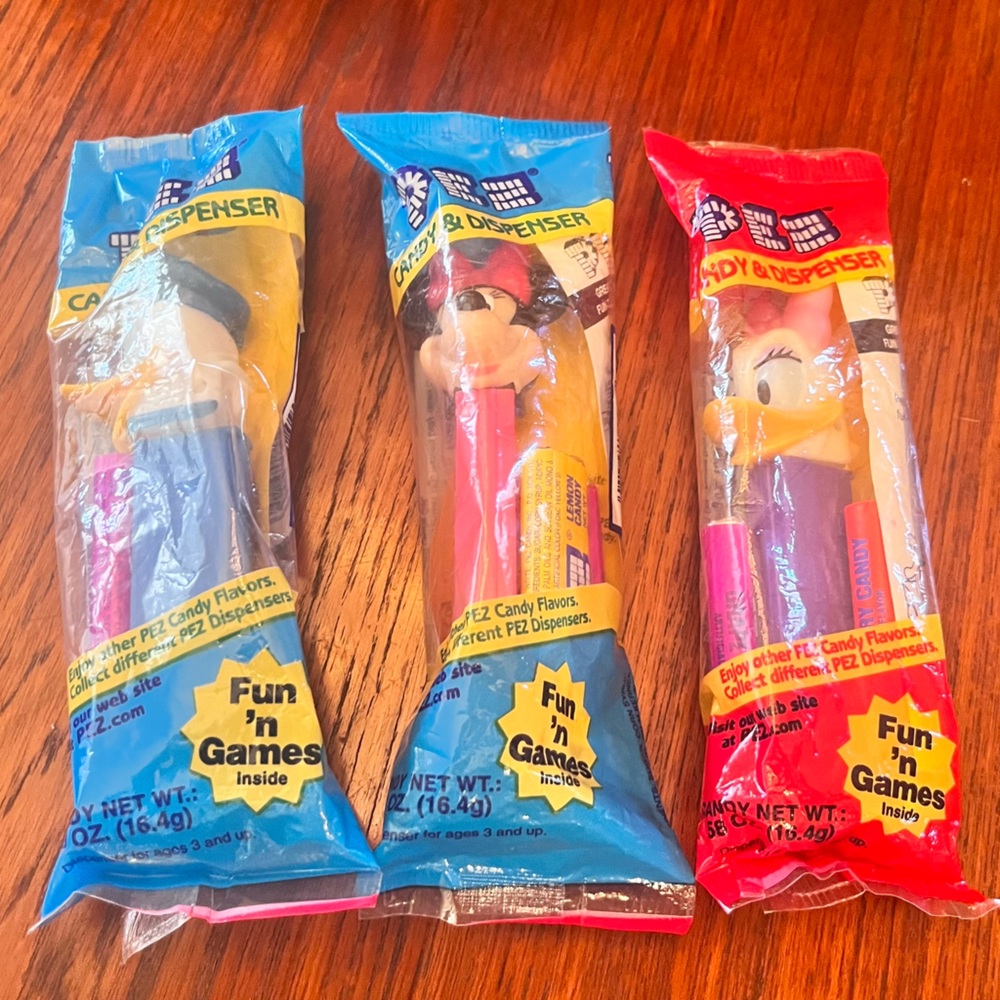 New In Package Vintage Disney Pez Dispensers with Candy